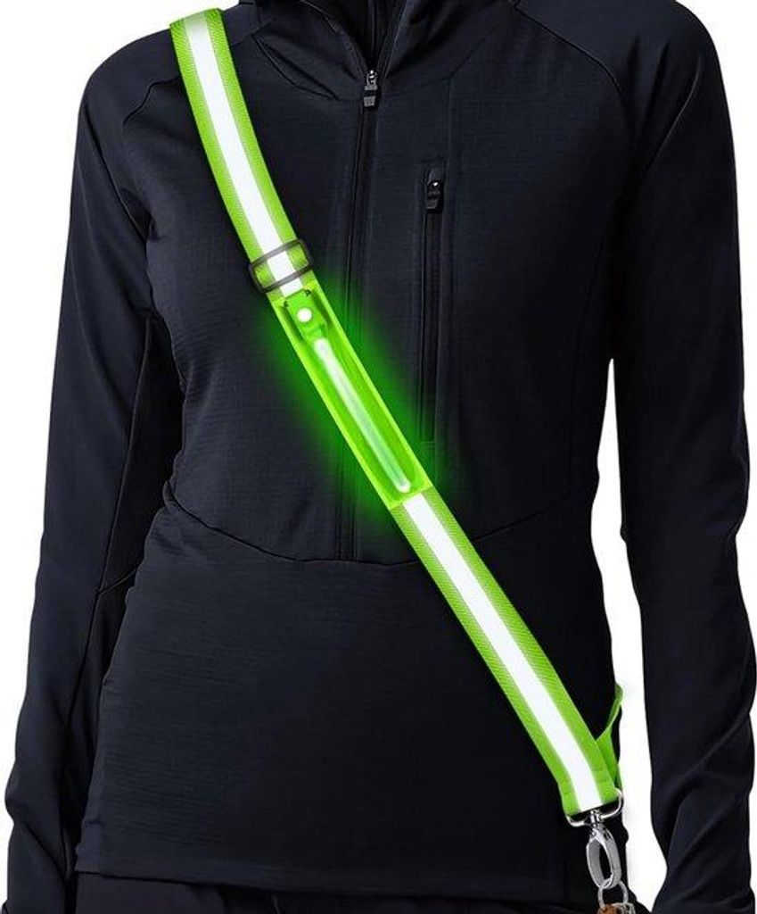Wasserdicht Lauflicht mit Hoher Sichtbarkeit, Laufweste mit 360-Grad-Reflexbändern, verstellbare USB-ladbare LED-Reflexweste für Outdoor-Fahrradf...