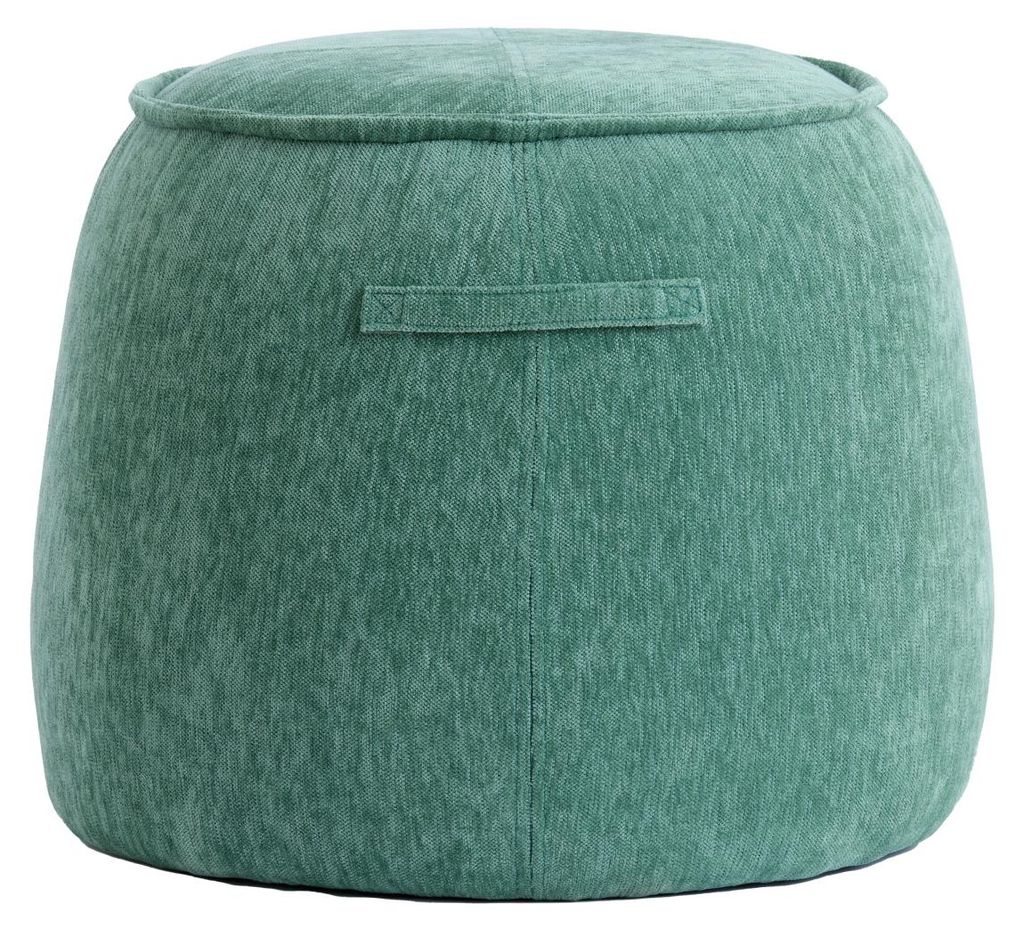 Pouf SIBIU rond en tissu vert – Ø50x40 cm Image du produit 