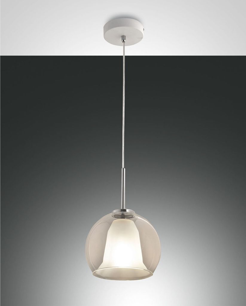 Fabas Luce Pendelleuchte Bretagna E27 Ø220mm Weiß Produktbild 