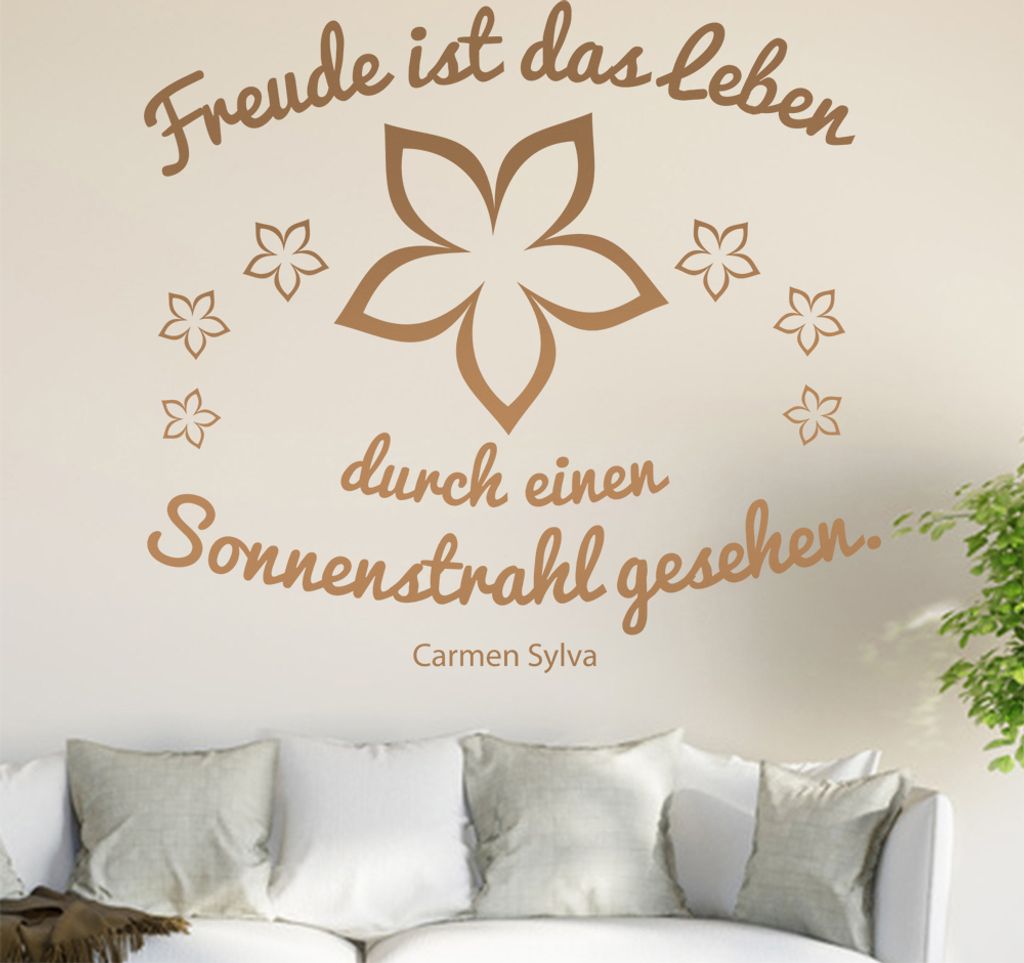 Freude ist das Leben... Wandtattoo in 6 Größen - Wandaufkleber Wall Sticker - Dekoration, Küche, Wohnzimmer, Schlafzimmer, Badezimmer