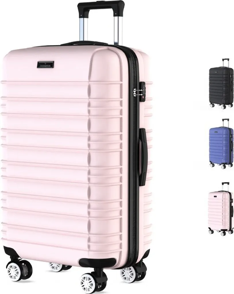 Valise Cabine 39L Serrure TSA Intégrée Coque Rigide Trolley Rose Clair