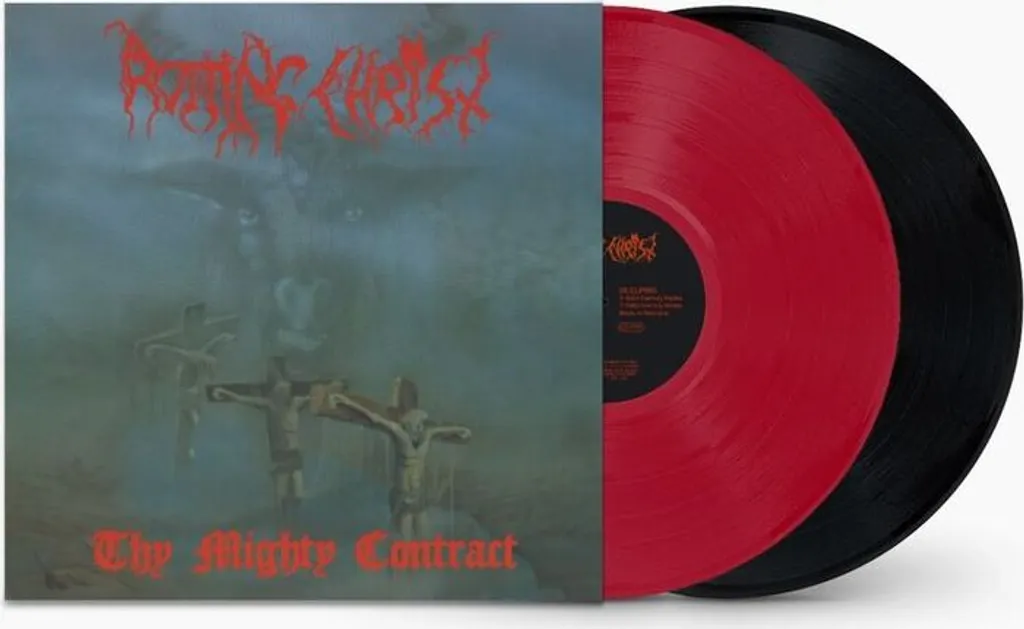 Vinyle Rouge et Noir Rotting Christ Thy Mighty Contract Edition Limitée