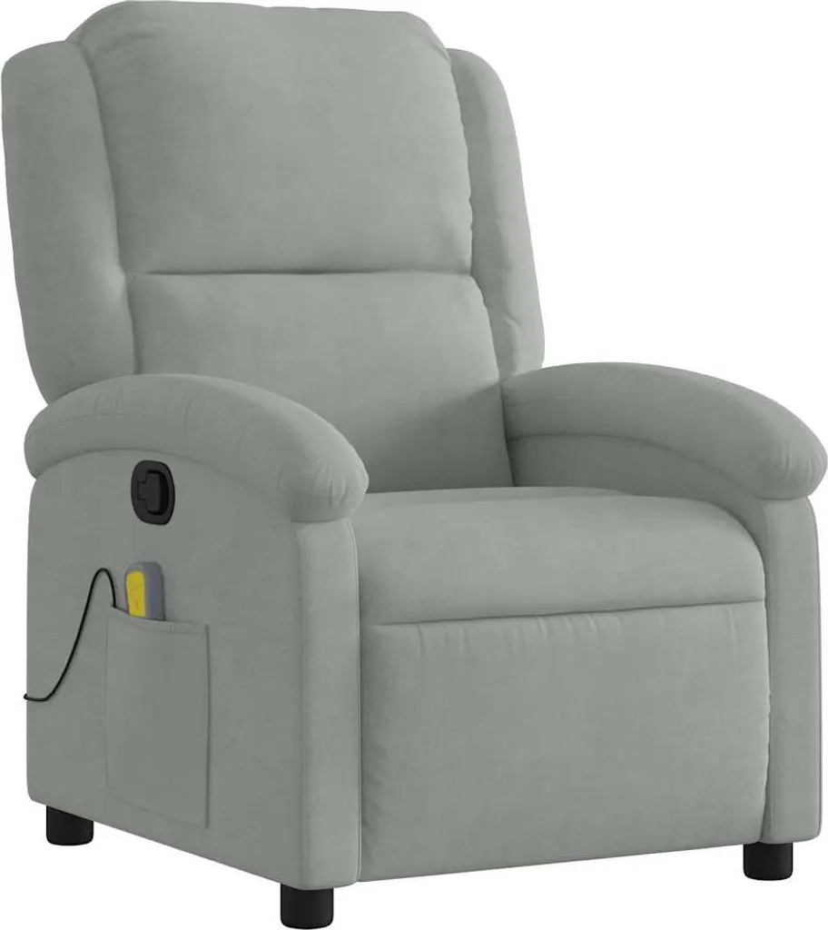 Fauteuil de massage relax velours gris contre le mal de dos