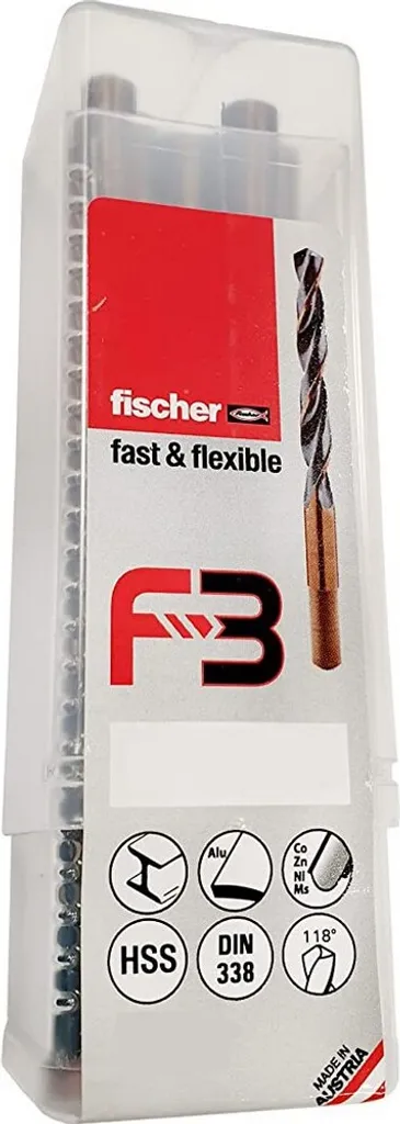 Punta Fischer F3 HSS-R Metallo DIN 338 - Resistenza e Velocità Professionali
