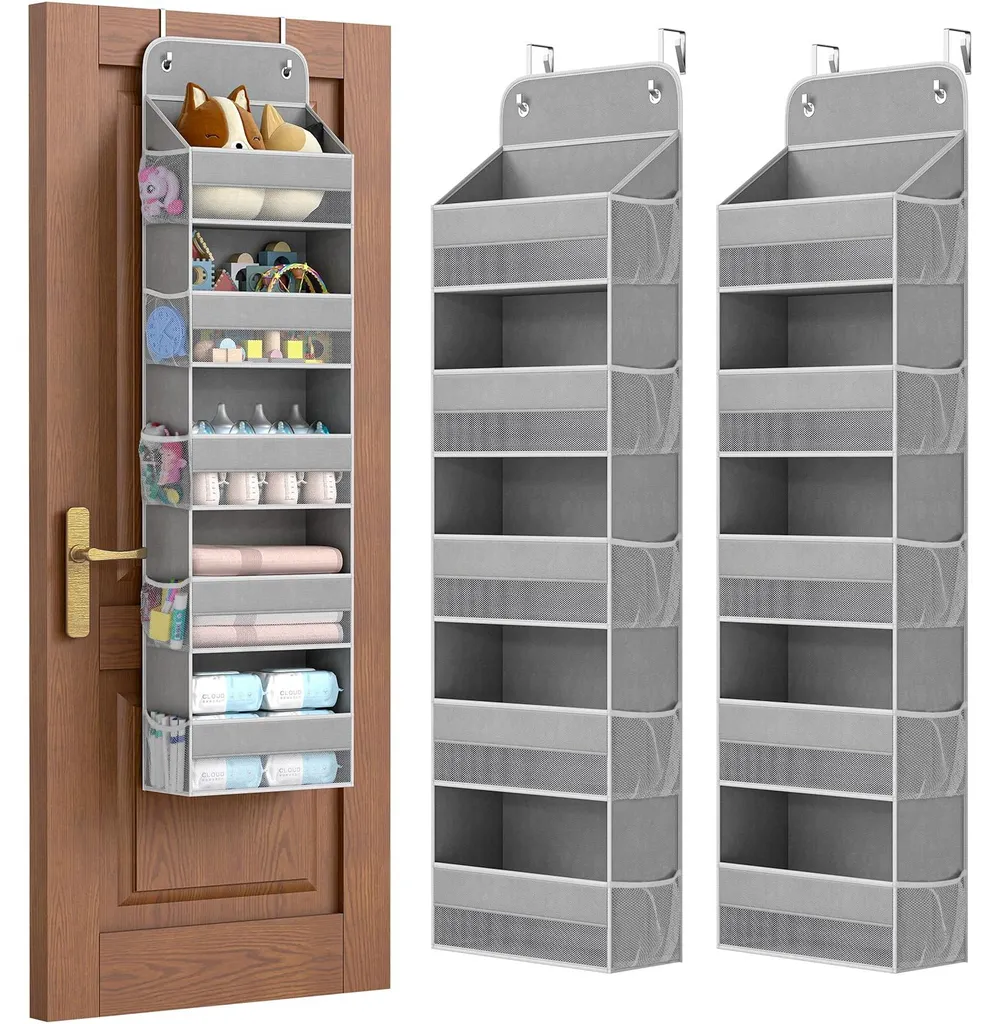 Rangement Penderie Gris Gain de Place - 5 Compartiments & 10 Poches