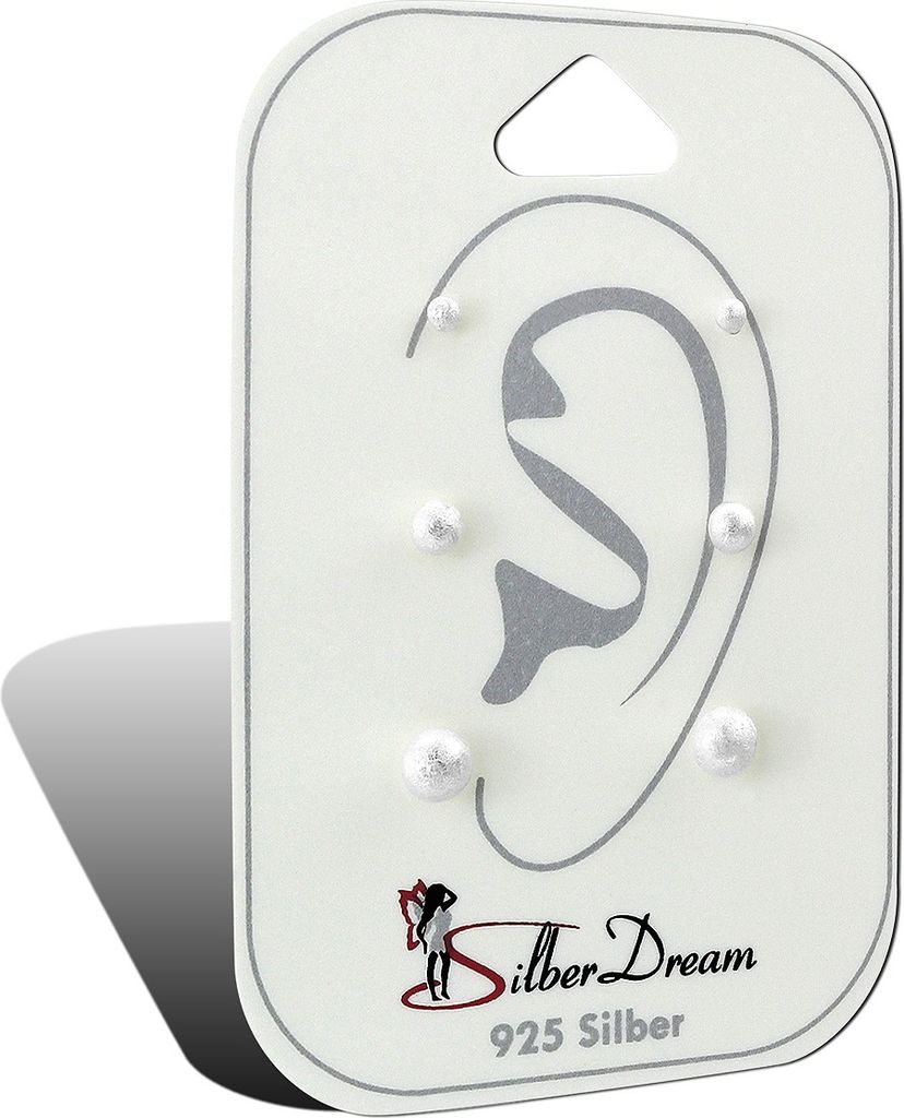 SilberDream 3er Ohrringe Ohrstecker Damen ECHT Silber Schmuck-Set D2SDS811M