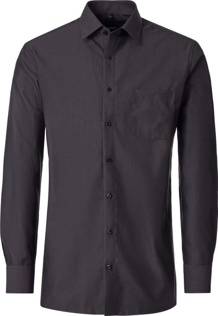 VENTI Herren Businesshemd Langarm Kent Comfort-Fit Anthrazit 54