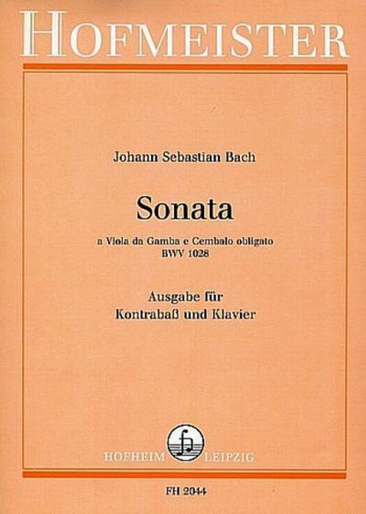 Sonata BWV1028 a viola da gamba e cembalo obligatofür Kontrabass und Klavier
