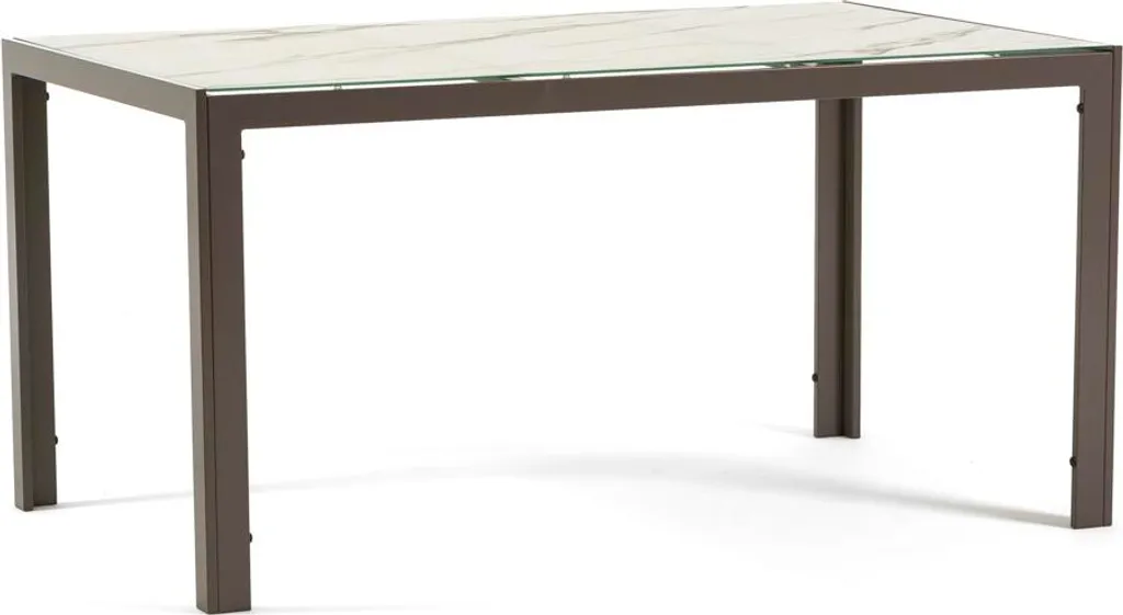 Table de terrasse et cuisine 150x90 cm style moderne plateau marbre