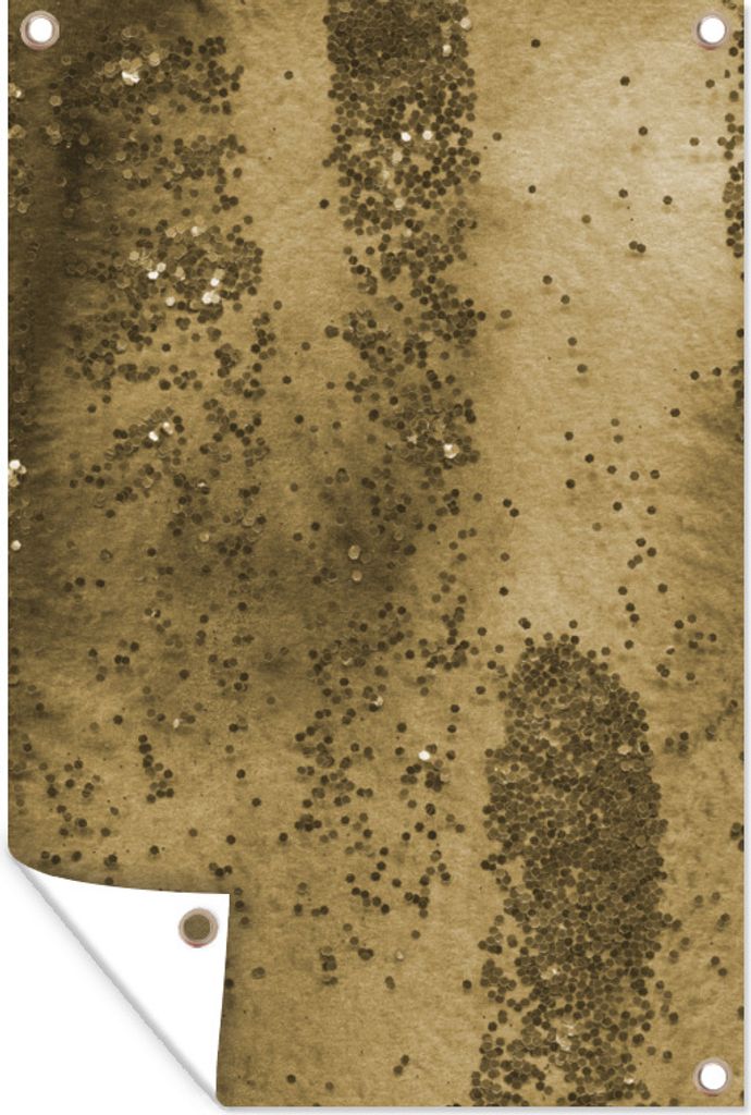 MuchoWow 80x120 cm Outdoor-Poster Gartendeko Sichtschutz Garten Poster für den Garten Glitter - Gold - Abstrakt