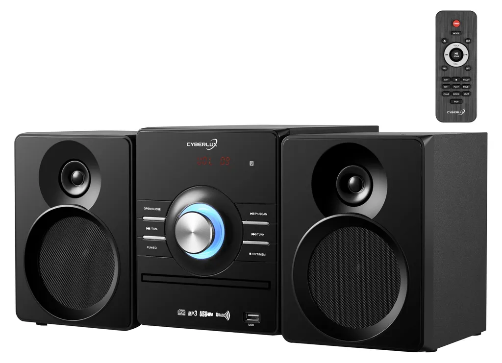 Mini Système Audio Bluetooth Cyberlux pour Salon et Bureau avec Lecteur CD