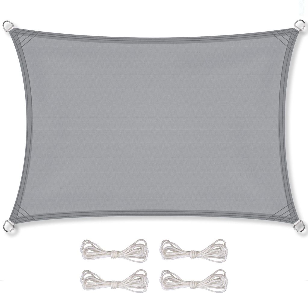 Sonnensegel PES UPF Rechteck 3x4 hellgrau Polyester 160g/m²