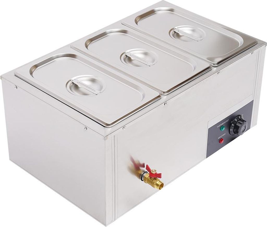 Chafing Dish Speisewärmer Edelstahl Buffetwärmer 3*7L Gastro Buffet Warmhaltebehälter Warmhalter für Catering Buffet Party Restaurant