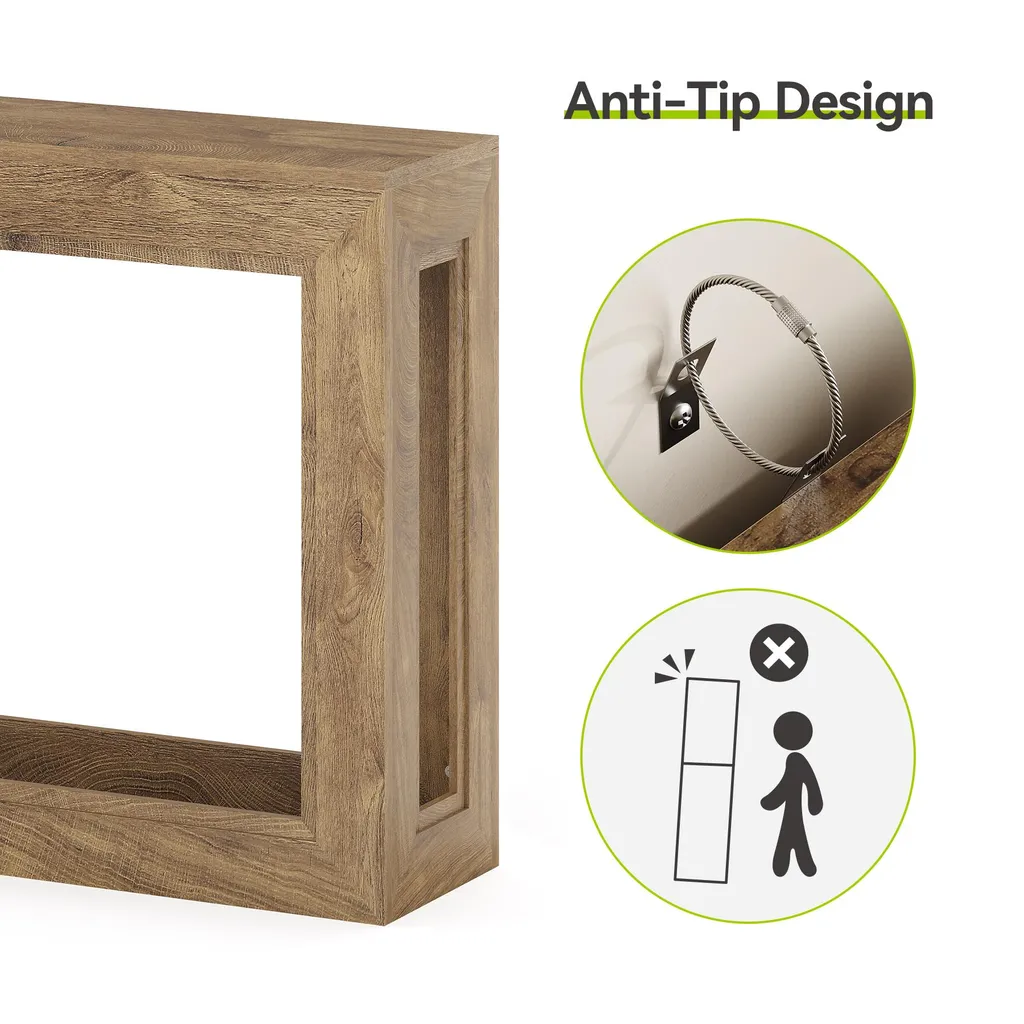 Console design étroite 160 cm chêne clair avec structure métallique - 9