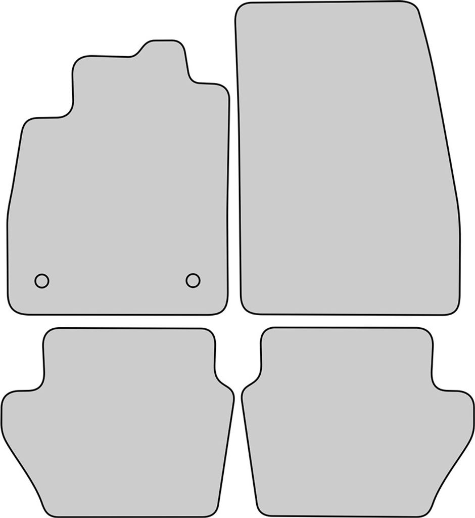 Exclusive Design Fußmatten passend für Ford Fiesta '18 ab Bj. 2017-07/2023, Naht:Rot. Deluxe Velours