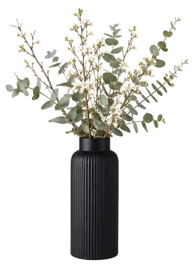 Articasa Blumenvase Gomera - schwarz - 10 x 28 cm - Keramik Produktbild 