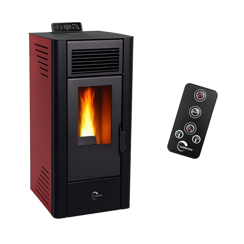 Luft- Pelletofen Anita 11,6 kW Sannover bordeaux Produktbild 