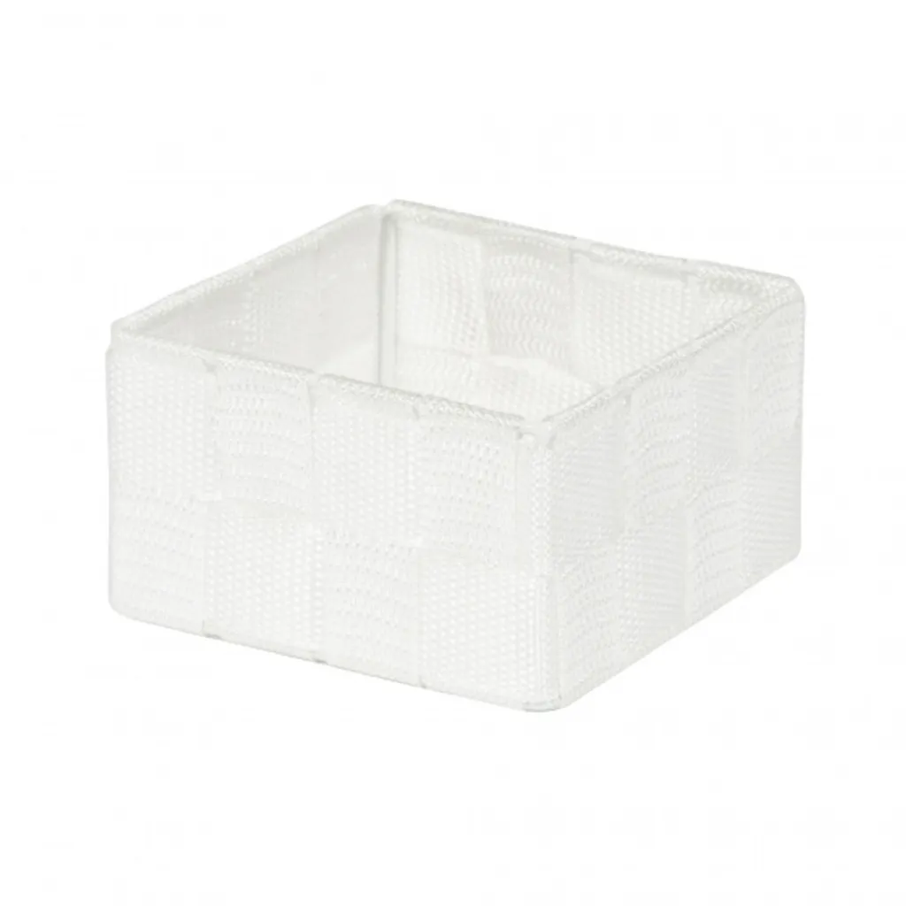 Séparateur de tiroir Stan petit 12 x 12 x 7 cm tissu blanc élégant
