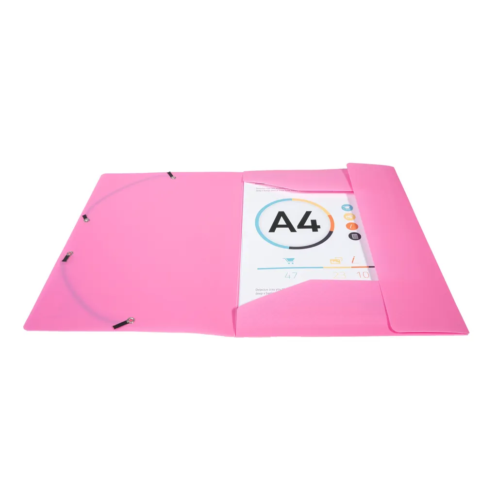 Chemise 3 rabats A4 Rose opaque polypropylène Exacompta par 50 ex - 4