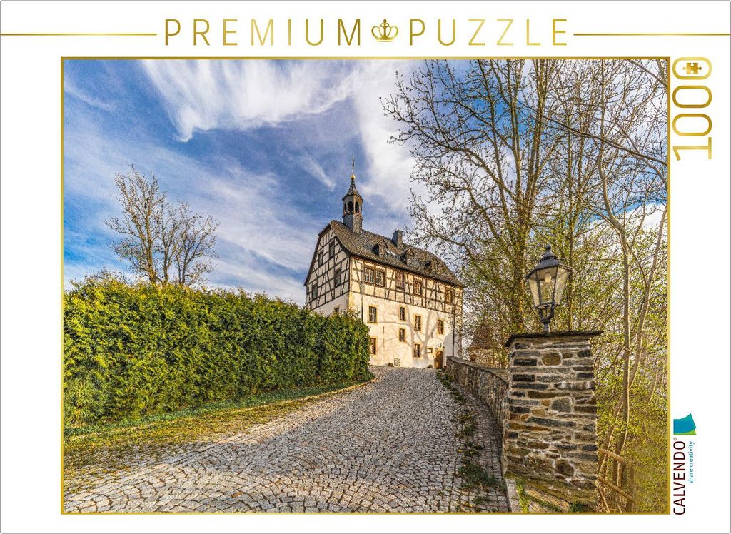 CALVENDO Puzzle Schloss Jößnitz - 1282 urkundlich erwähnt | 1000 Teile Lege-Größe 64x48cm Foto-Puzzle für glückliche Stunden