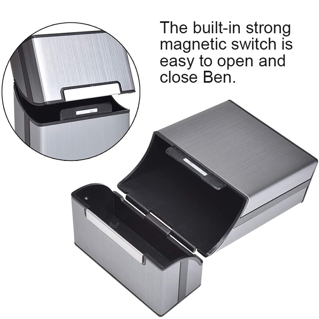 ALUMINIUM Metall Zigaretten Etui Box Zigarettendose mit Magnet 