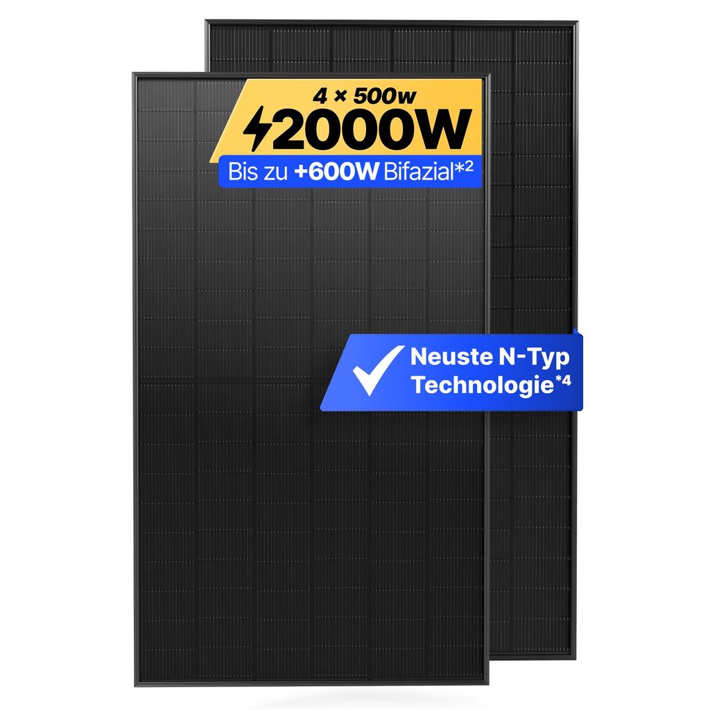 Solakon® Solarpanel 500W Bifazial Glas-Glas N-Type – Produktbild 