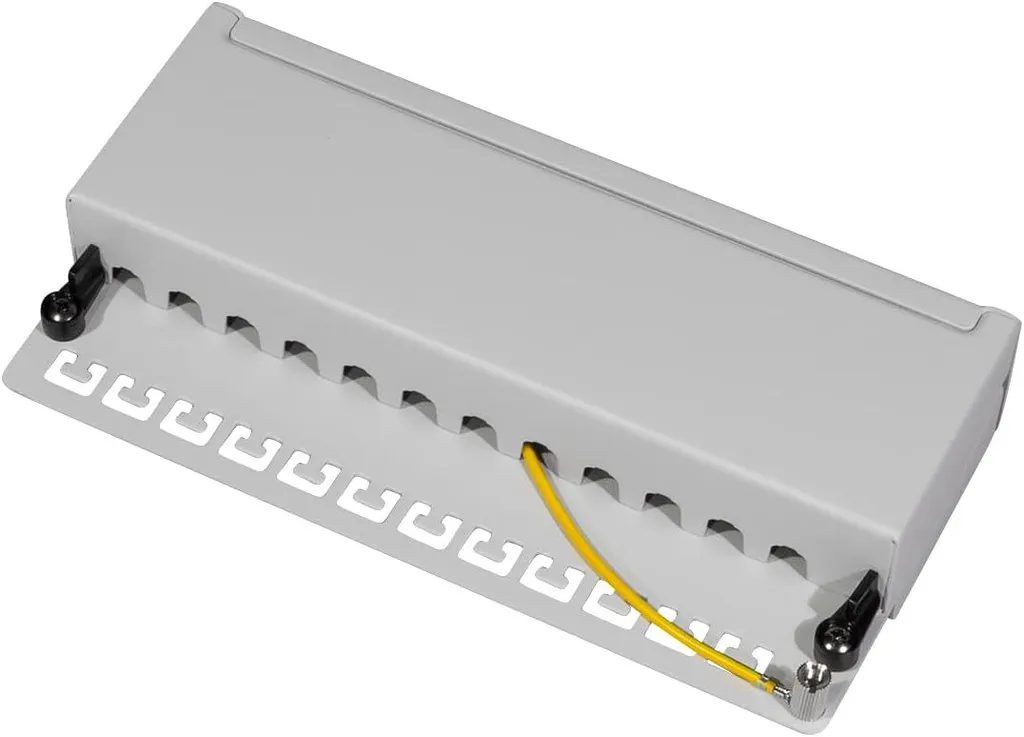 Patch Panel Cat 6A Blindé 12 Ports Haute Densité pour Boîtier Réseau