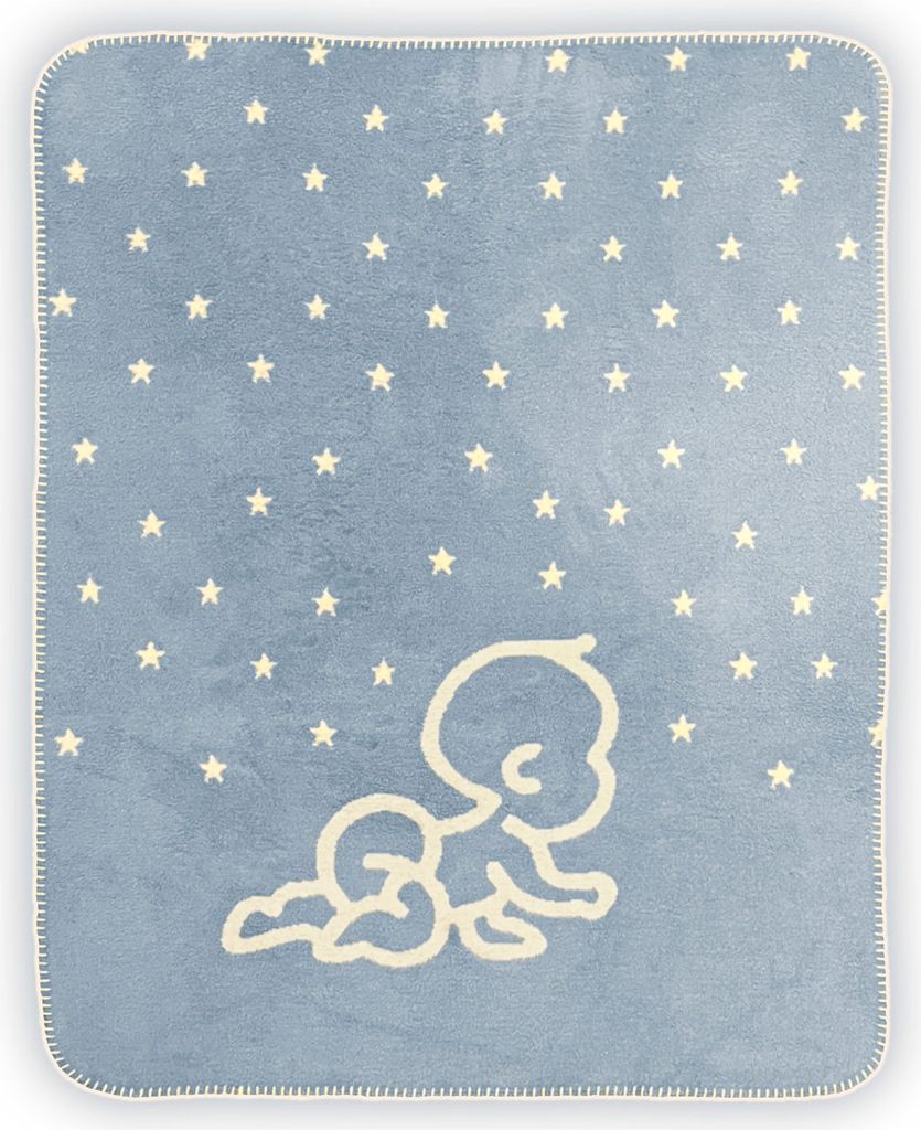 Kuscheldecke Sanosoft Lovely Baby 75x100cm - Blau/Creme