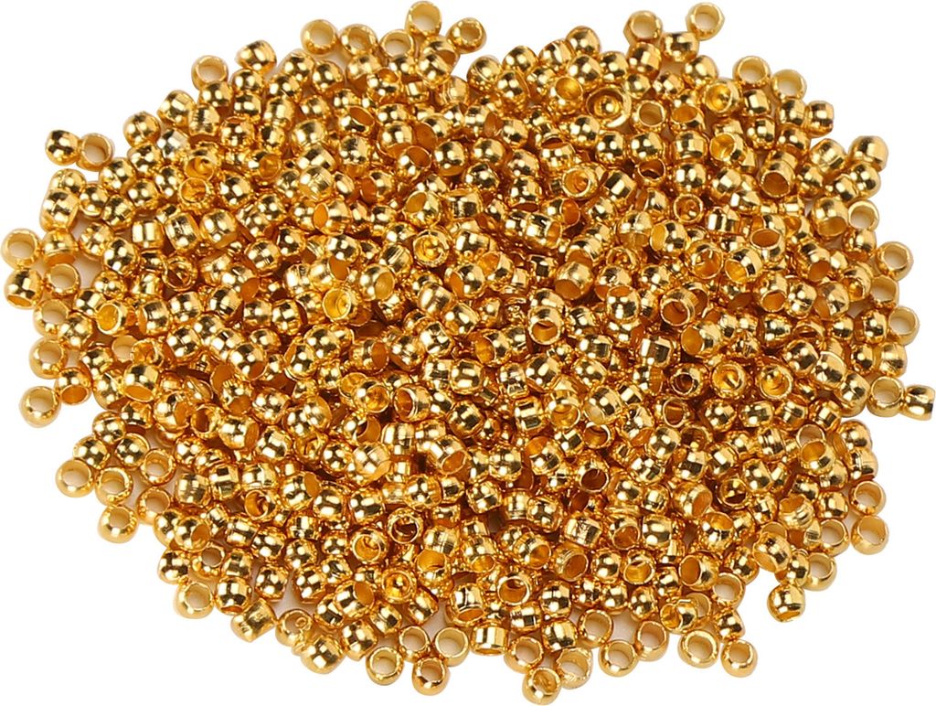 500 Stück Crimp Perlen rund, 2mm Abstandshalter & Stopper für Halsketten & Armbänder, Quetschperlen für Schmuckzubehör