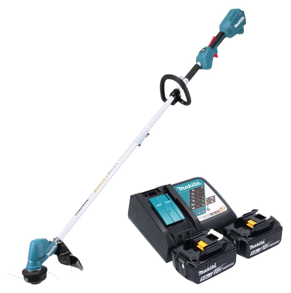 Makita DUR 192 LRT Akku Rasentrimmer 18 V 300 mm Brushless + 2x Akku 5,0 Ah + Ladegerät
