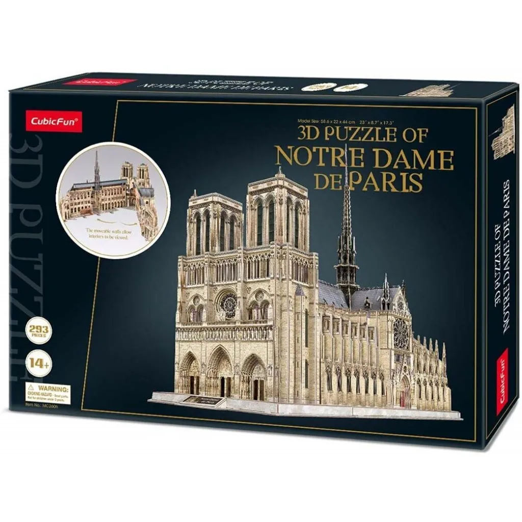 Puzzle 3D Notre-Dame de Paris Idée Cadeau Adulte et Enfant 293 Pièces