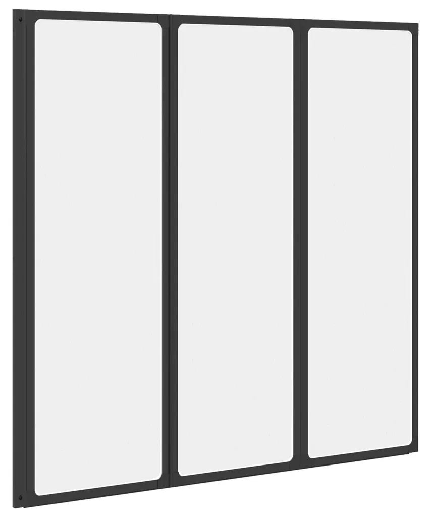 Paroi de douche noire 120x117 cm en aluminium et PP - Design Moderne