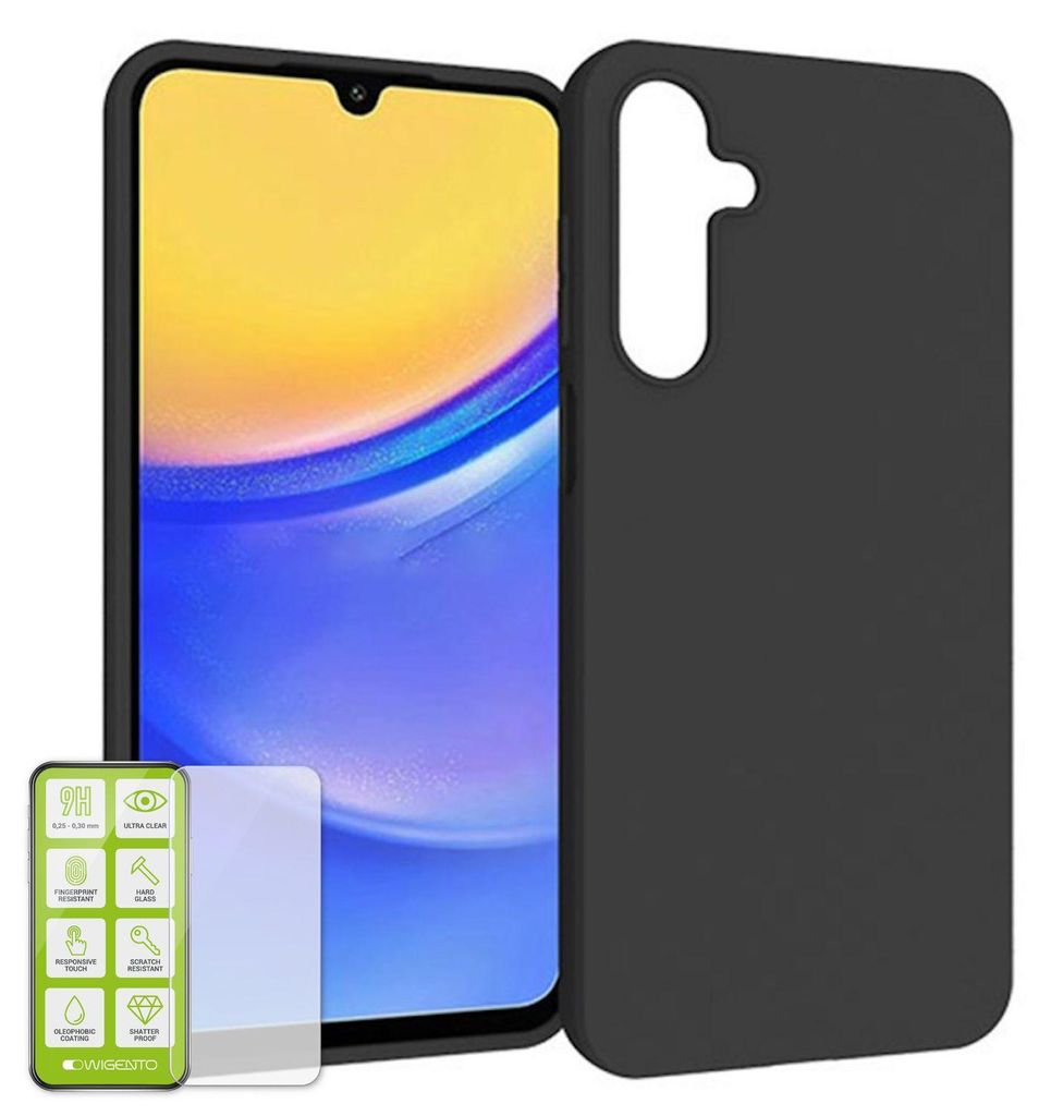 Für Samsung Galaxy A16 Silikon TPU Schutz Hülle Schwarz + Produktbild 