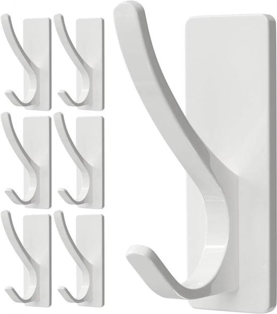 Crochet adhésif salle de bain lot de 6 support tubulaire inox 59kg