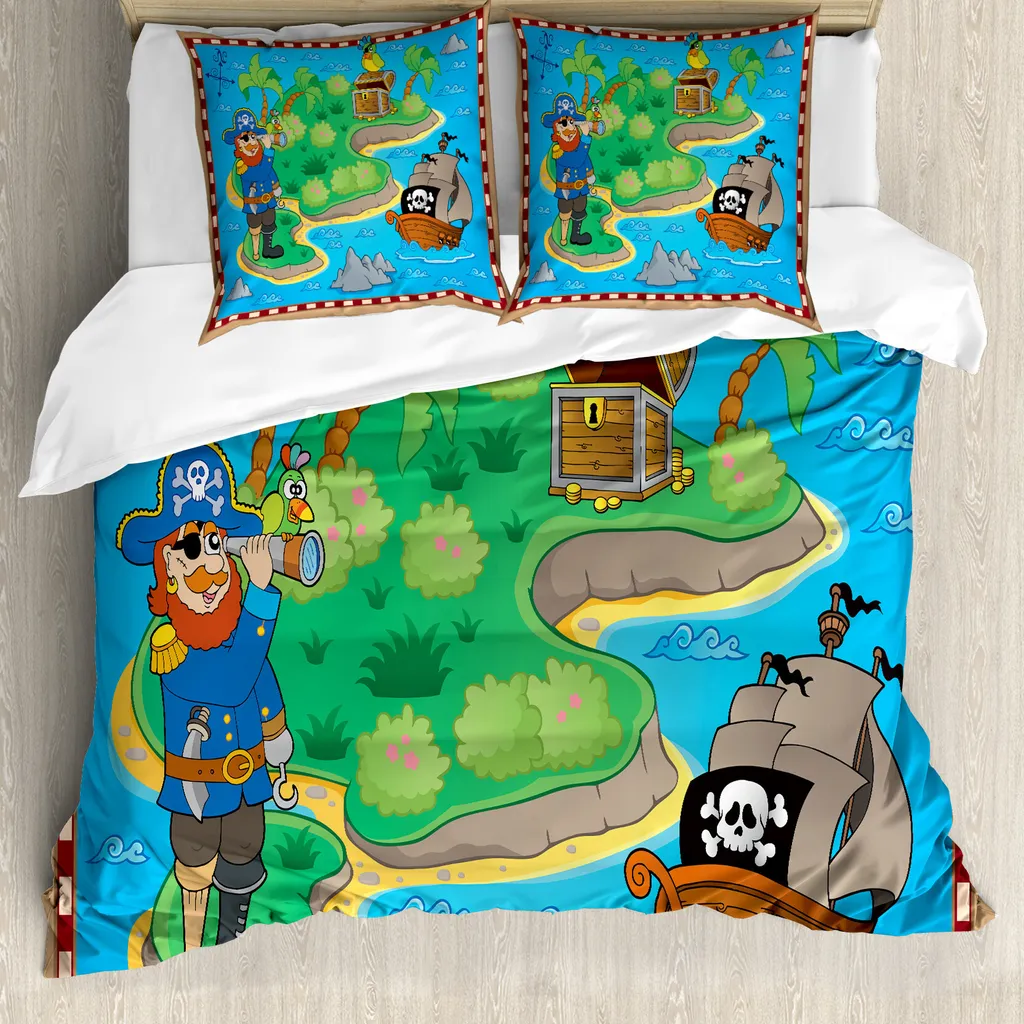 Set Copripiumino ABAKUHAUS Pirati Matrimoniale - Alta Qualità Antiacaro