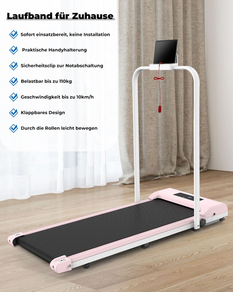 Laufband klappbar - Bigzzia 2-in-1 Treadmill elektrisches - Produktbild 3