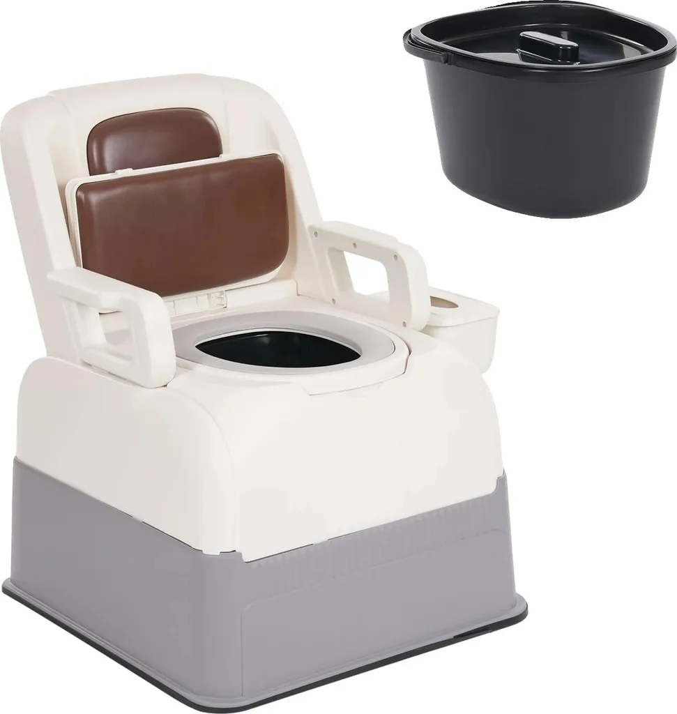 Chaise de toilette design avec seau amovible pour seniors et PMR