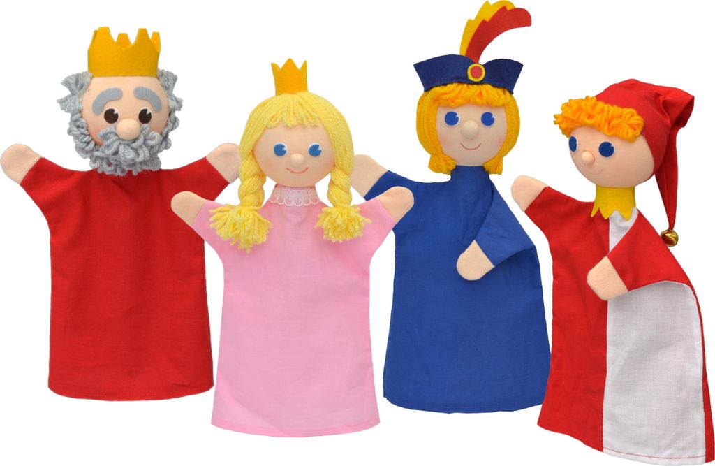4er Set Handpuppen Königliche Familie 18,5 cm Mehrfarbig, 22759P