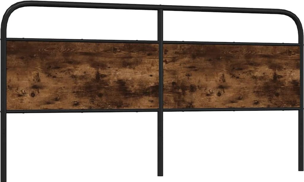 "2026 Promotion" Kopfteil moderne - Räuchereiche 190 cm Stahl und Holzwerkstoff - Bettkopfteil CC25145