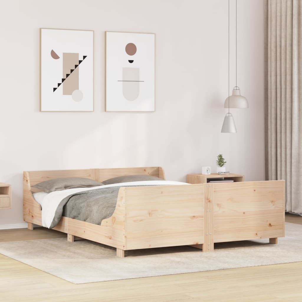 Maison Exclusive - Massivholzbett ohne Matratze 150x200 cm Kiefernholz