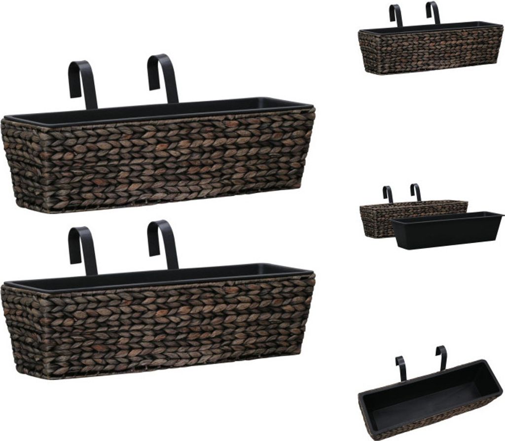vidaXL Pflanzkübel 2 Stk. Wasserhyazinthe Braun - Blumentöpfe & Pflanzgefäße