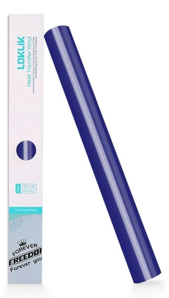 LOKLiK SG-HTV-1015-US-L-B2B, Hitzebeständige Vinylrolle, Glattes wärmeübertragendes Vinyl, Blau, Einfarbig, Glänzend, 305 mm