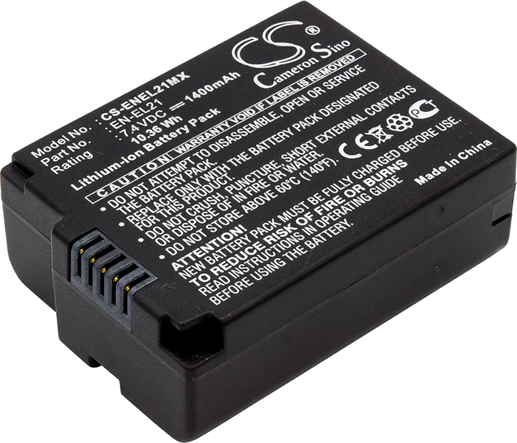 TECHTEK Batteria compatibile con [NiKon] 1 V2 sostituisce EN-EL21