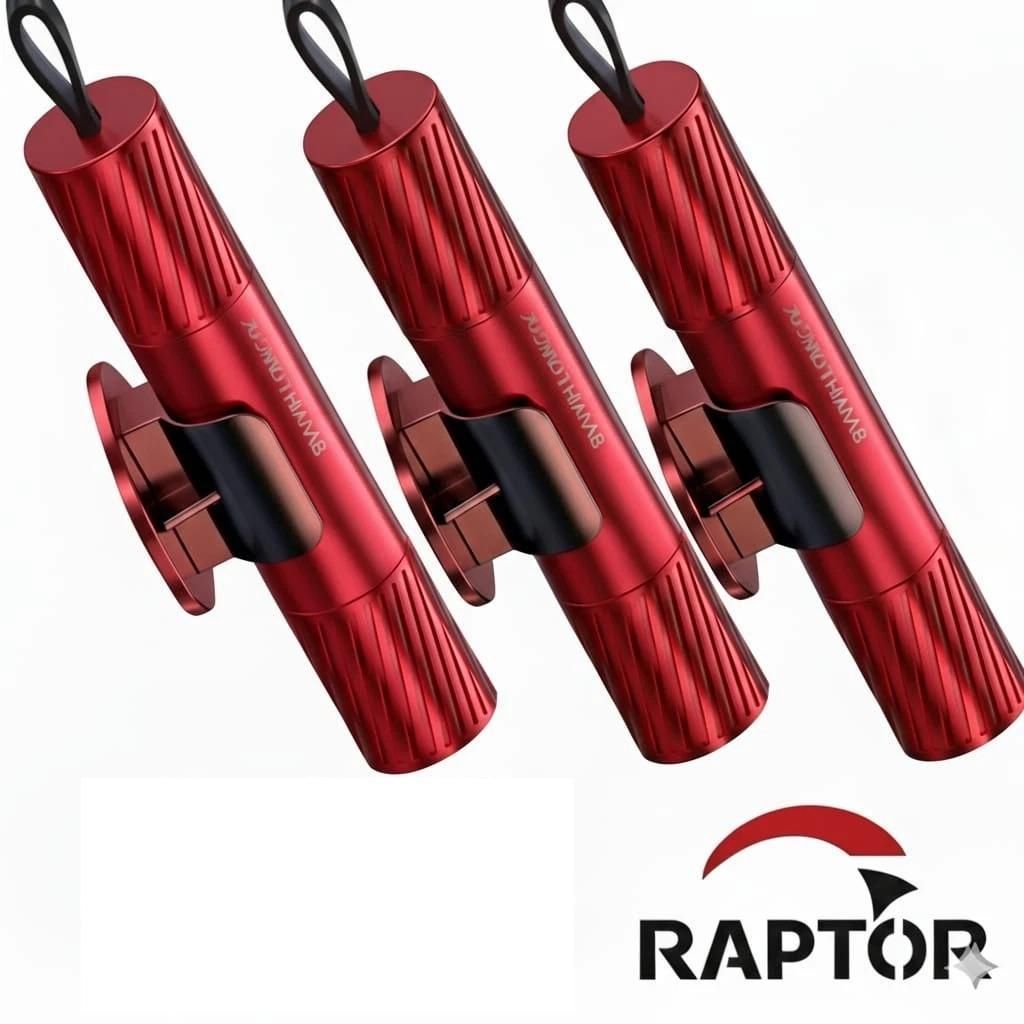 3 Stück Premium Auto Sicherheitshammer 2025 – Notfall Fensterbrecher & Gurtschneider – Upgraded Safehammer Set, rot