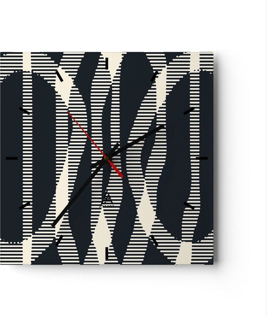 Wanduhr - Quadrat - Glasuhr - Abstraktion künstlerisch Produktbild 