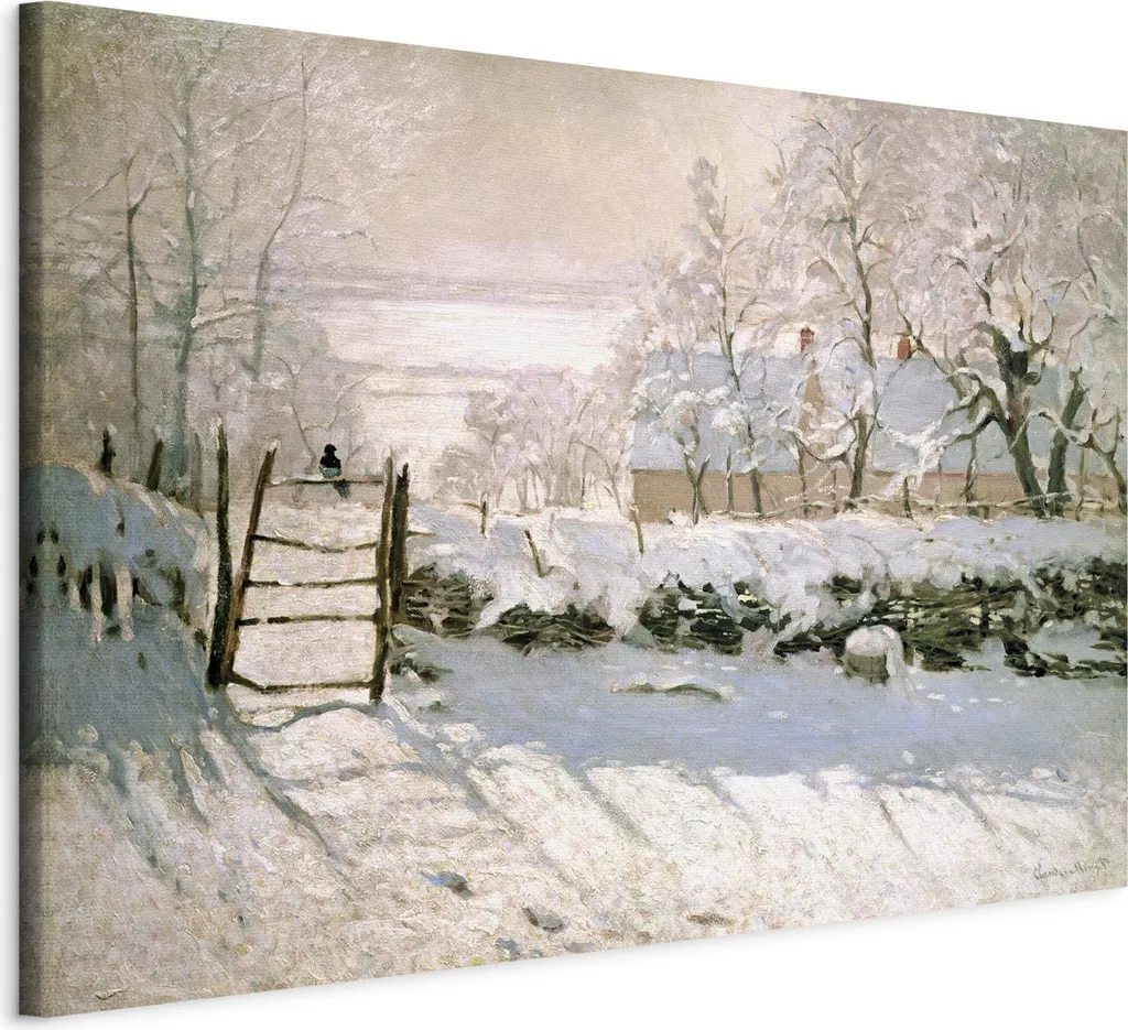 Offerta Quadro Monet La Gazza 60x40 cm - Tela Decorativa d'Autore