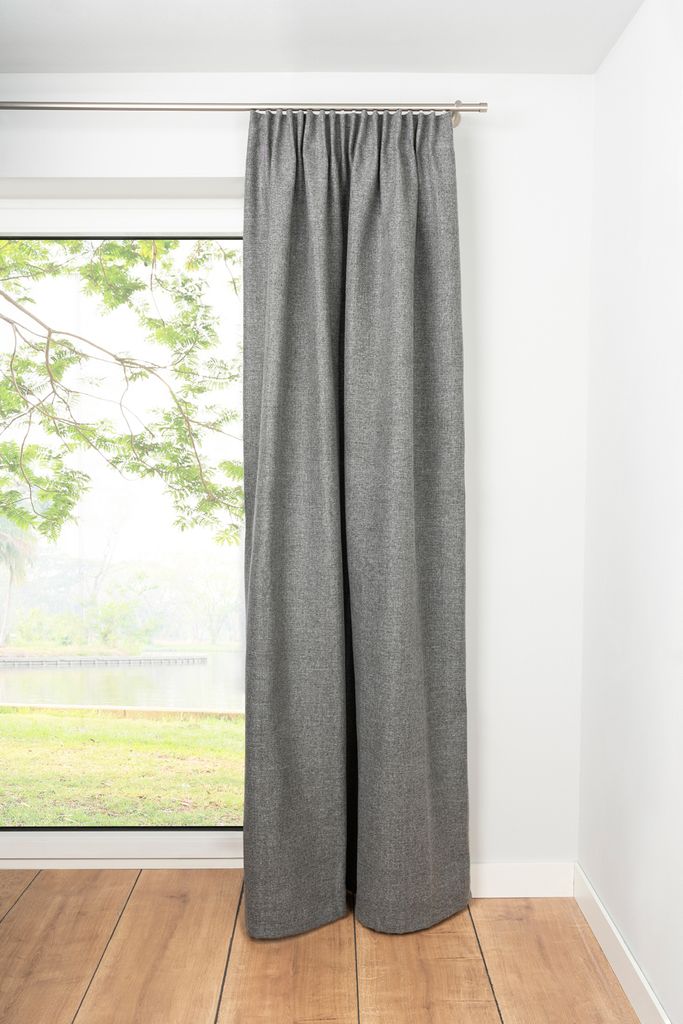 Schalufenschal Chalet Blickdicht Gardinen Vorhänge 1er Sert Farbe: Grau, Größe: 135x300 cm