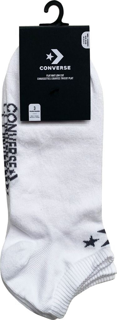 Converse 3 Paar niedrig geschnittene Socken – knöchellang - (Weiß, 43–46)