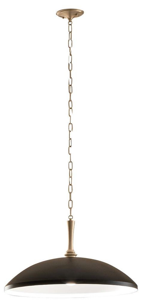 Elstead Delarosa Pendelleuchte E27 Schwarz und Champagnerbronze Schwarz