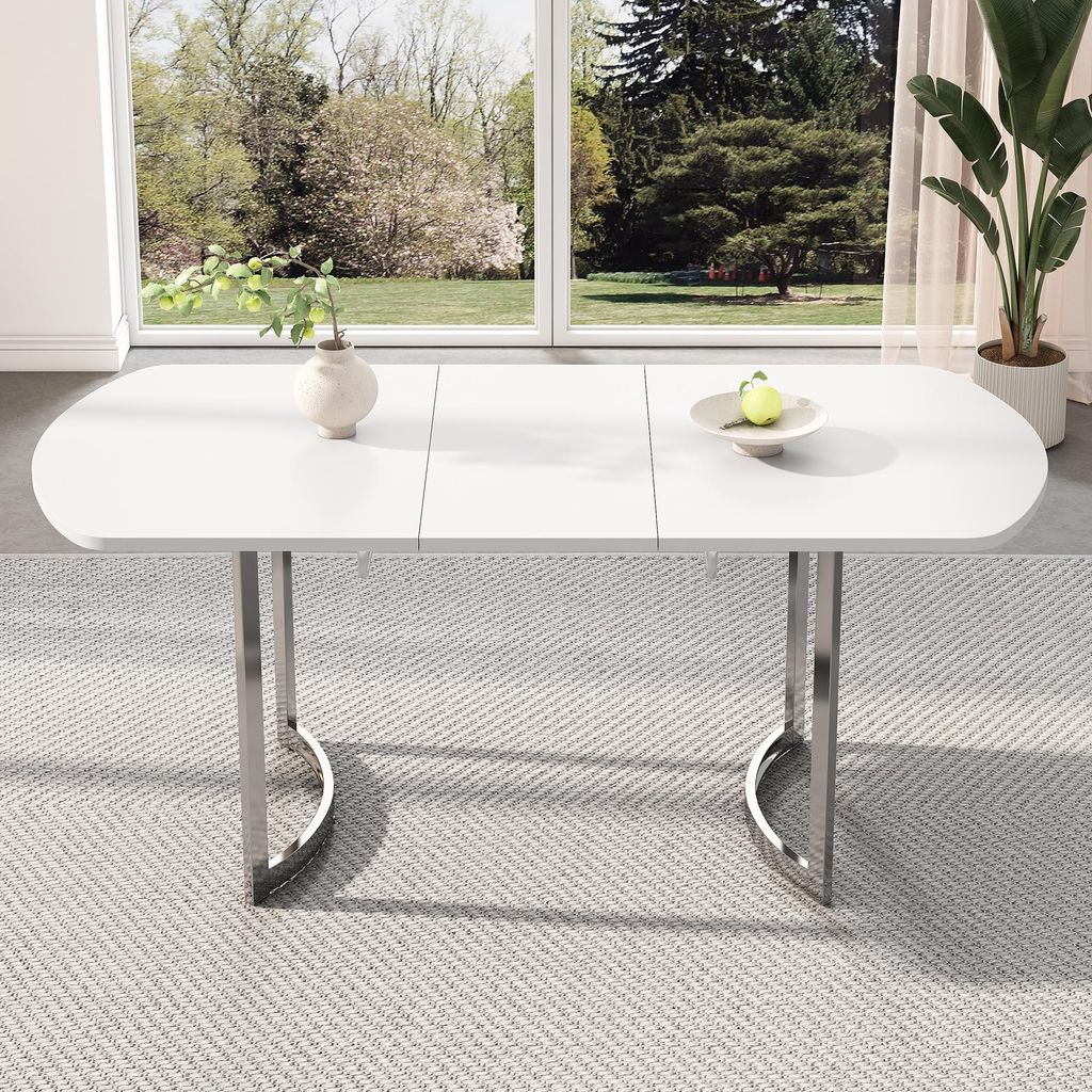 OKWISH Table À Manger Extensible - Avec Pieds En Métal Image du produit 